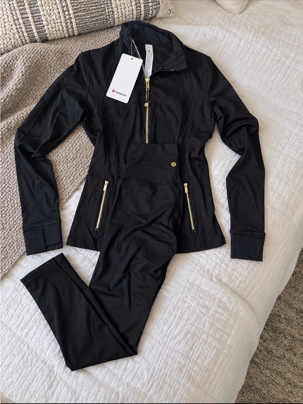 lululemon athletica Black Zip-Up Jacket & Leggings Set